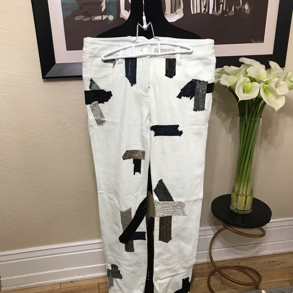 NEW 3.1 Phillip Lim Metal Chain Embroidery Jeans - Picture 7 of 7